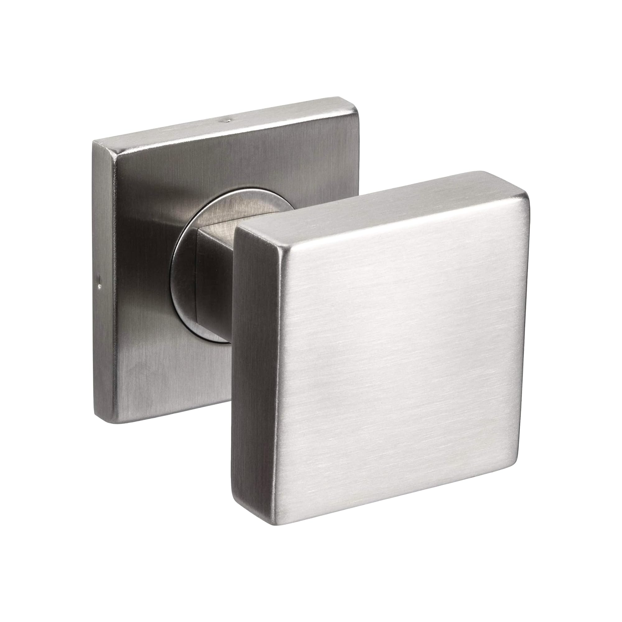 JUVA Modern Door Knob Fixed Door Fitting Stainless Steel Ball Knob Front Door on Rosette LDK 213 | Knob Square 53 mm | Ball Knob Rigid | Handle for Indoor and Outdoor Use | Pack of 1 - Door Knob
