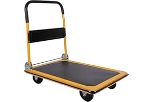 RedSwing Push Cart Dolly,Platform Hand Truck with 360 Degree Wheels, Easy to Storage and Portable, 660lbs Weight Capacity,Yel