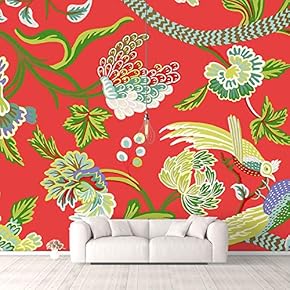 Wall Murals for Bedroom Traditional Flower Pattern Removable Wallpaper Peel and Stick Wall Stickers - 66x96 inches
