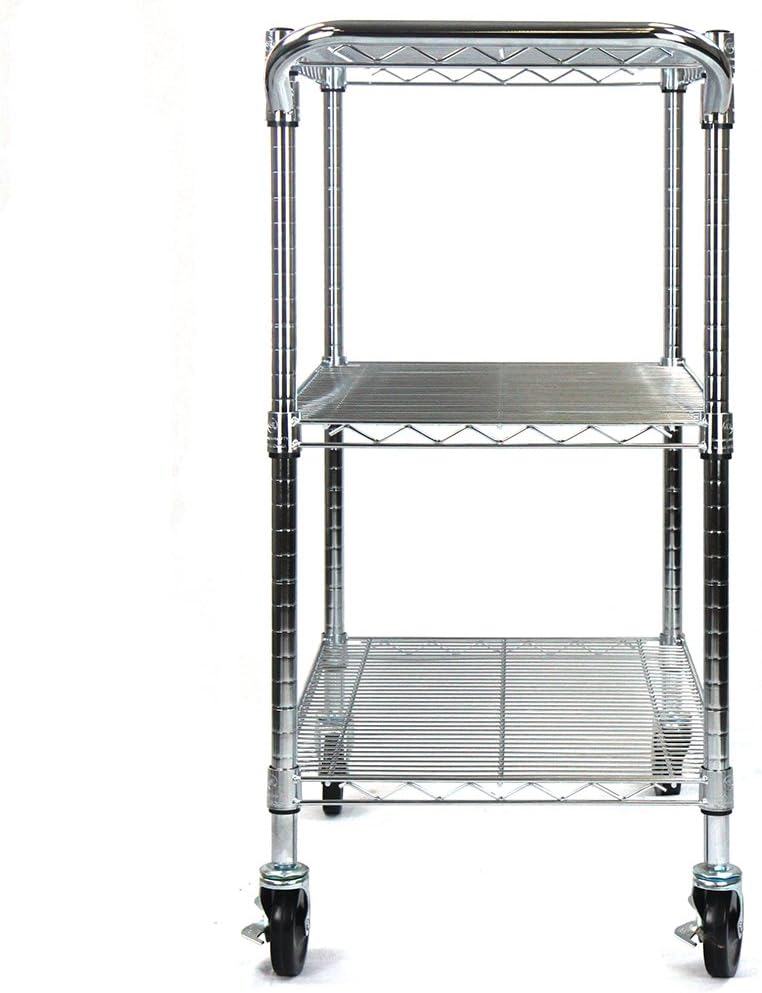Oceanstar 3-Tier Heavy Duty All-Purpose Utility Cart, Chrome: Home & Kitchen