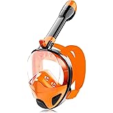Full Face Snorkel Mask for Adults Teen, Snorkeling Gear with Detachable Camera Mount, Panoramic 180° View, Anti-Fog Anti-Leak Snorkling Set for Man and Women