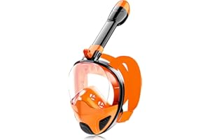 HYDROVIEW Full Face Snorkel Mask for Adults Teen, Snorkeling Gear with Detachable Camera Mount, Panoramic 180° View, Anti-Fog Anti-Leak Snorkling Set for Man and Women