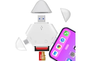 TIANSONG SD Card Reader for iPhone, Triangle USB Type C Memory Card Reader for iPhone 15/iPad USB to SD Card Adapter Supports SD/Tf Card Trail Game Camera Viewer for MacBook Pro/Air No App Required