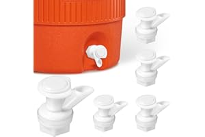 ANEMONE 3Pcs Push Button Water Spigot Replacement, Reusable Compatible with Igloo 2, 3, 5, and 10 Gallon Water Cooler, BPA-Free, Durable 5 Gallon Bucket Spigot (White)