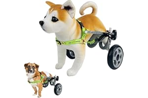 RUIFAR Dog Wheelchair, 2 Wheel Pet Wheelchair, Adjustable Dog Wheelchair for Back Legs Disability, Paralysis, Injury, Hind Limb Weakness Pet (S)