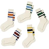 Fszsaa Fun Novelty Retro Striped Crew Socks For Women Sporty Calf Casual Cotton Tube Socks Women