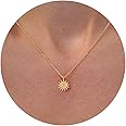 VRIUA Gold Necklace for Women - 14K Gold Plated Dainty Italian Horn Star of David Butterfly Sun Lotus Volleyball Baseball Cowboy Boots Necklace Jewelry Everyday for Women
