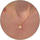 VRIUA Gold Necklace for Women - 14K Gold Plated Dainty Italian Horn Star of David Butterfly Bow Sun Lotus Volleyball Baseball Cowboy Boots Necklace Jewelry Everyday for Women