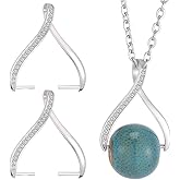 Beebeecraft 2Pcs 925 Sterling Silver Pinch Bails Platinum Plated Cubic Zirconia Snap On Pendant Clasp Connector Clip for Charm Bead Jewelry Making Findings