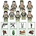 Army Minifigures Lego-Compatible Set - 9pcs Army Minifigures and 50+pcs Military Weapons/Accessories Building Blocks Toys