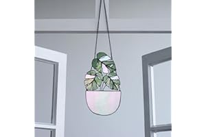 AIZESURO Stained Glass Monstera Plant Decor, Suncatcher Leaf, Tropical Decor Window Wall Door Hanging
