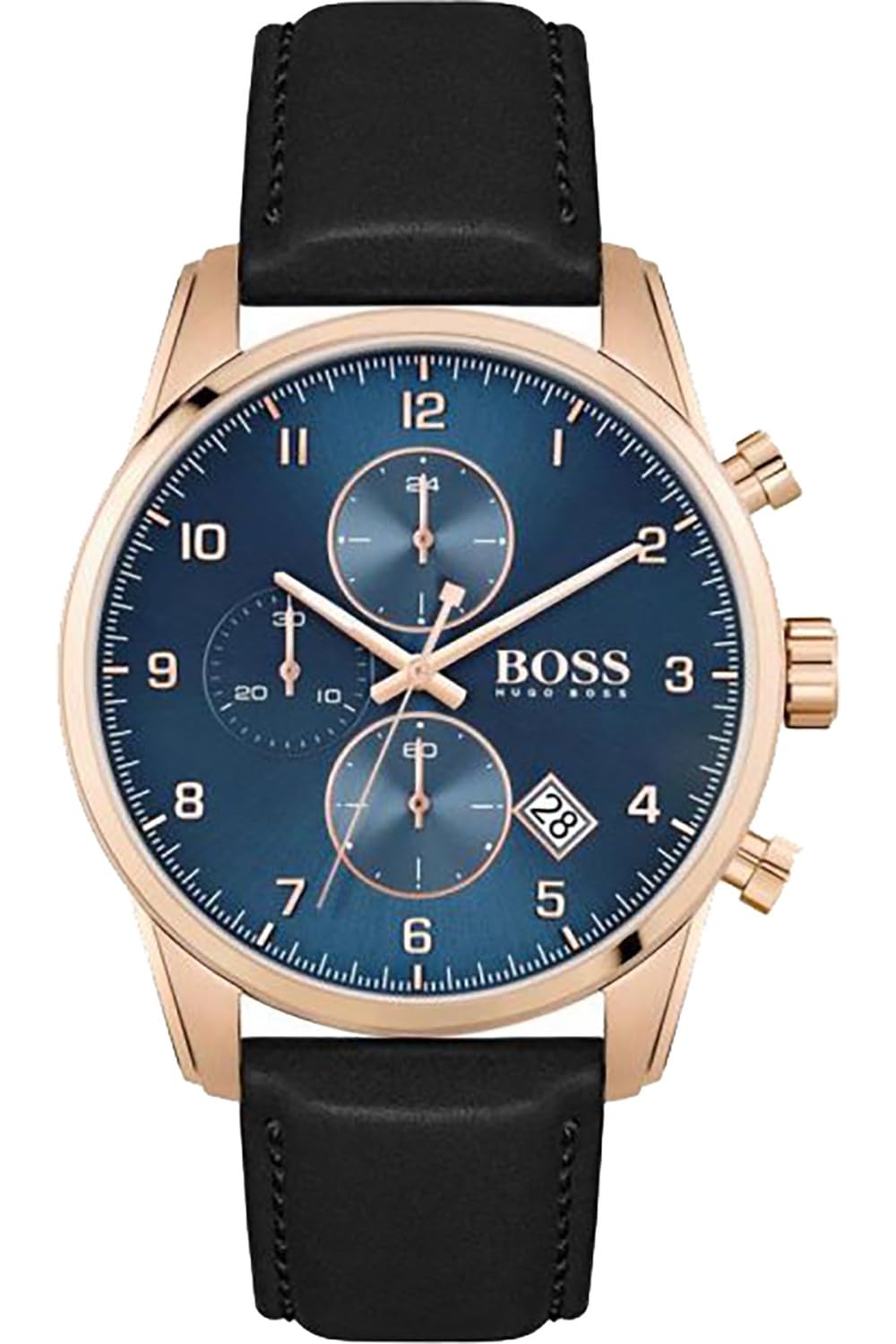 BOSS Chronograph Quartz Watch for Men with Black Leather Strap - 1513783