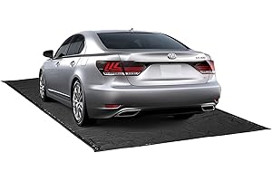 Hanjet Garage Car Floor Mat Containment Garage Mat for Oil, Winter Snow, Mud, Rain - 7' 9" x 16', Black