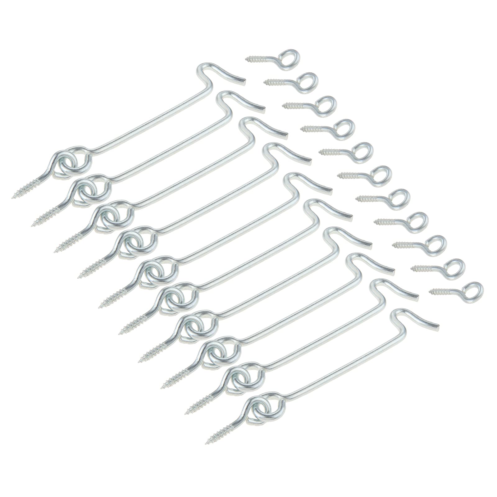 10 Pack Cabin Hook and Eye Latch 3 inch for Gate Door Swivel Window Metal Window Slide Barn Bathroom Toilet Cabinet Cupboard Shed Gate Door Latch and Multi Purpose Use