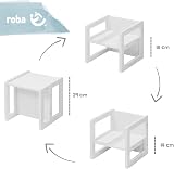 Roba Children's Stool, White Wood, 3 Heights, Max 60kg, 9 Months+ view 6