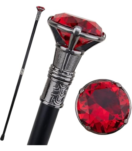 Purple Diamond Silver Walking Cane - 93cm Elegant Fashion Cosplay Gentleman's Stick