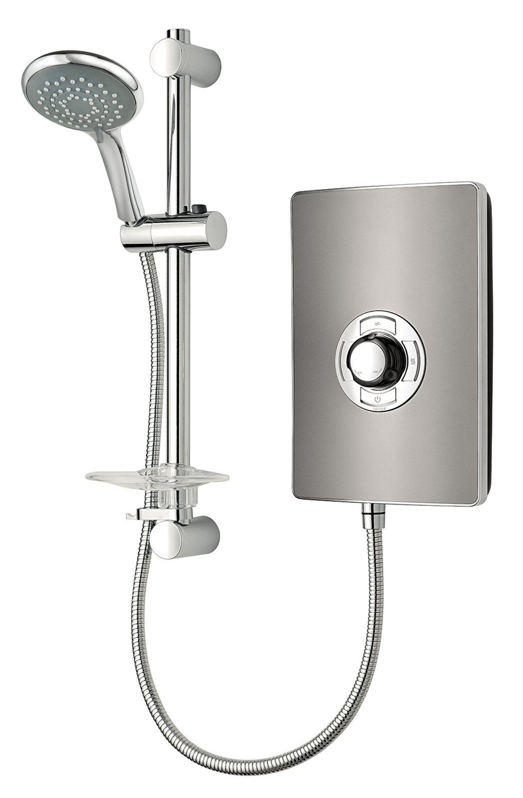 Triton Collection 2 | Shower Electric | 9.5 KW | Triton Aspirante I Gun Metal I Electrical Showers | with Showerhead and Anti Twist Hose | Best Electric Shower Units for Bathrooms