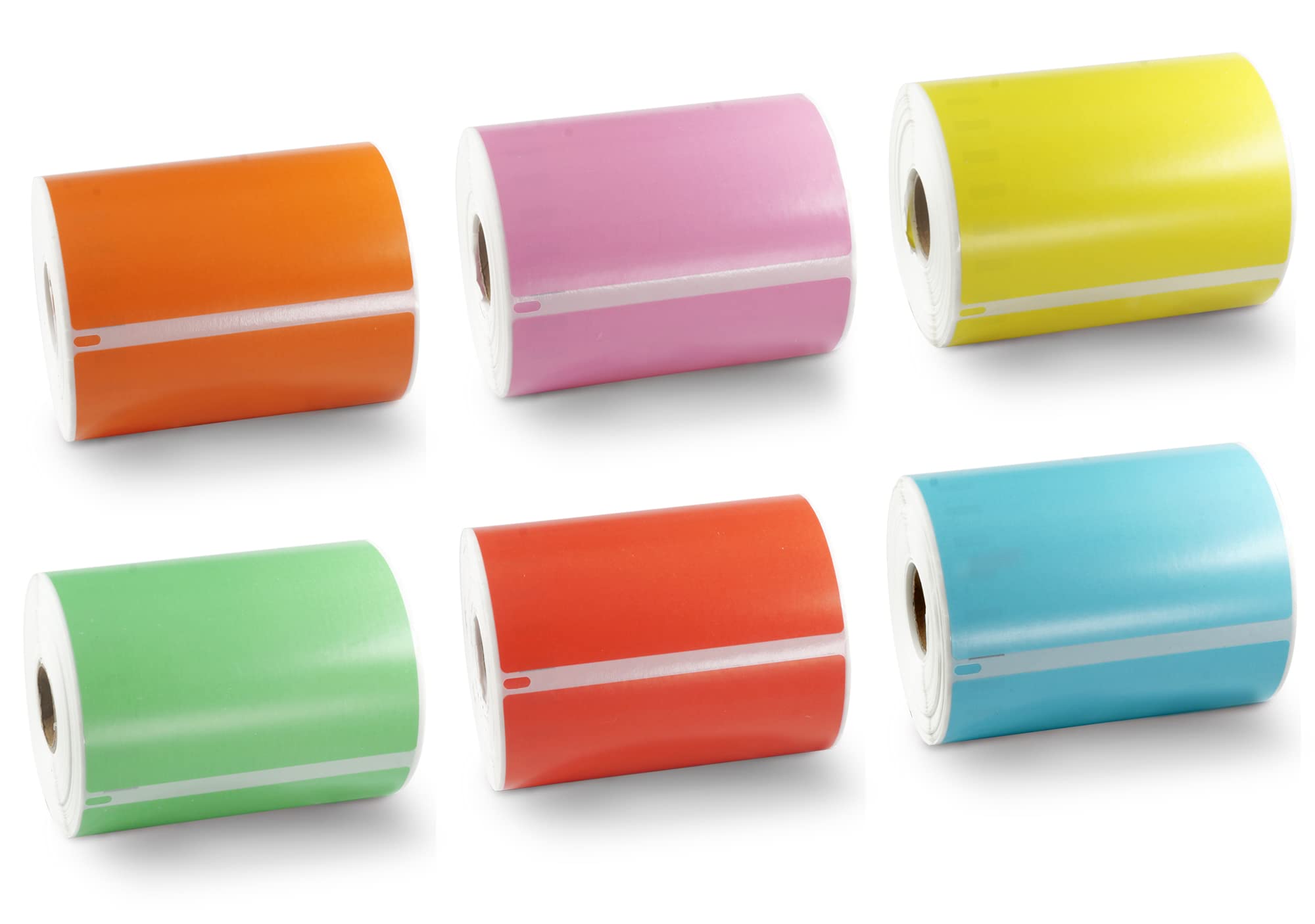 BETCKEY - 6 Rolls Mixed Color Extra Large Shipping Labels Compatible with DYMO S0904980, 104mm x 159mm, 1320 Colored Labels Compatible with DYMO LabelWriter 4XL, NOT Fit 550 or 5XL