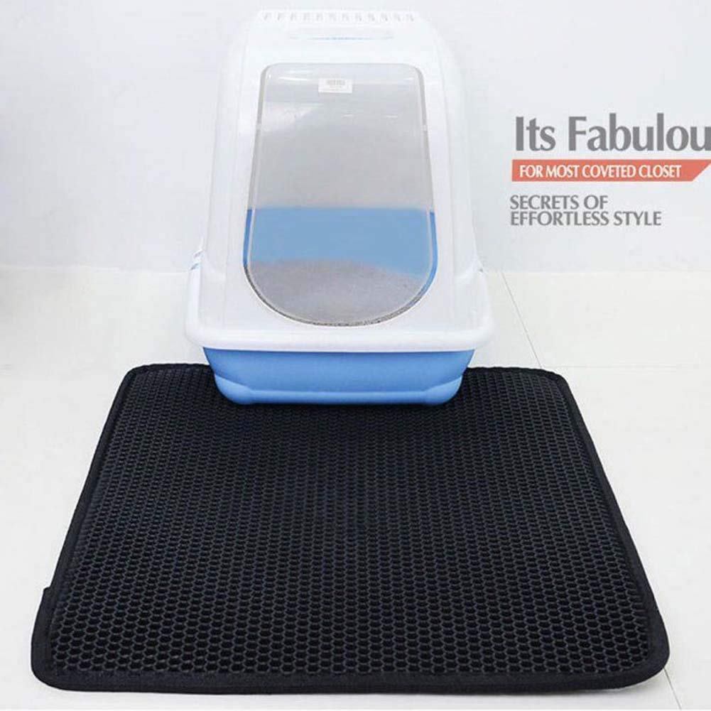 SPOMR Cat Litter Mat Litter XL Double Layer Honeycomb Cat and Dog Litter Trapper with Waterproof Base Layer/Large Litter Mat/EVA Foam Rubber - Cats Litter Mat for Litter Box（26x25 in）