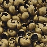 100pcs Crimp Bead Knot Cover End Caps 4mm (0.16 Inch) Small Antique Bronze Plated Copper Brass for DIY Craft Jewelry Making CF118-4