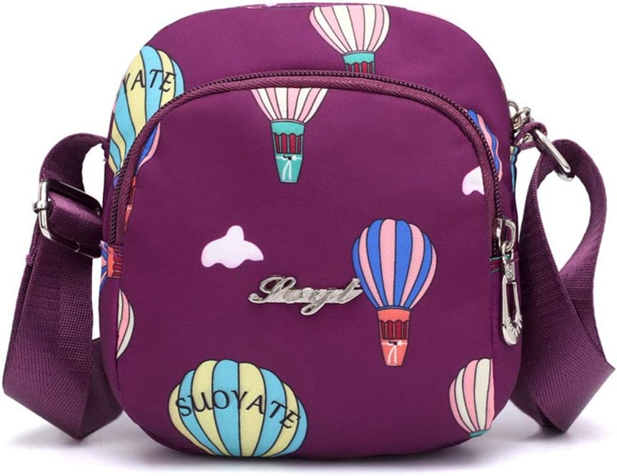 Ladies Cross Body Bag Nylon Small Waterproof Womens Messenger Bags Travel Bag Shoulder Bag with Multi-Pocket for Women
