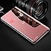 AIsoar Compatible/Replacement fit iPhone 8 Plus / 7 Plus Case Mirror Smart Clear View Window Flip Case Slim Multi-Function Mirror S-View Stand flip Folio Full Body Protection Cover (Rose Gold)