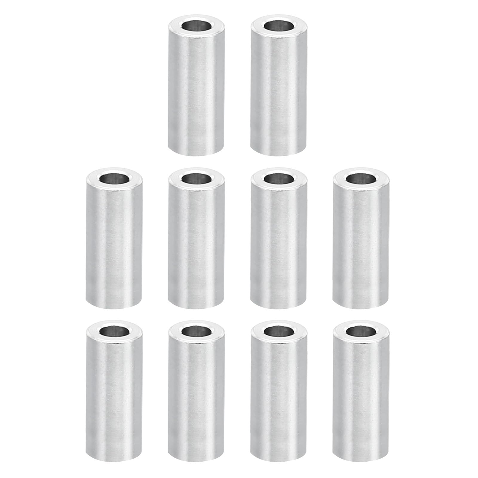 PATIKIL M2 Aluminum Spacers, 10 Pcs Metal Spacer Aluminum 2.1mm ID x 4mm OD x 12mm L Aluminum Spacer Screw Standoff Round for M2 Screw Bolts
