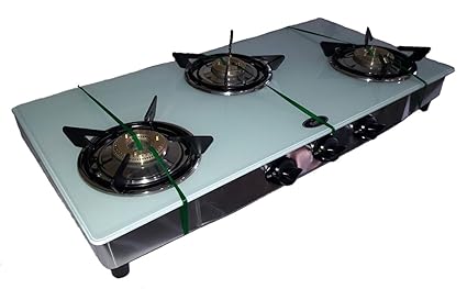 CELLO 3 Burner Toughened Glass Top Gas Stove White
