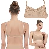iMucci Clear Strap Bra Professional Dance Bra NO Sponge Invisible Ballet Bras