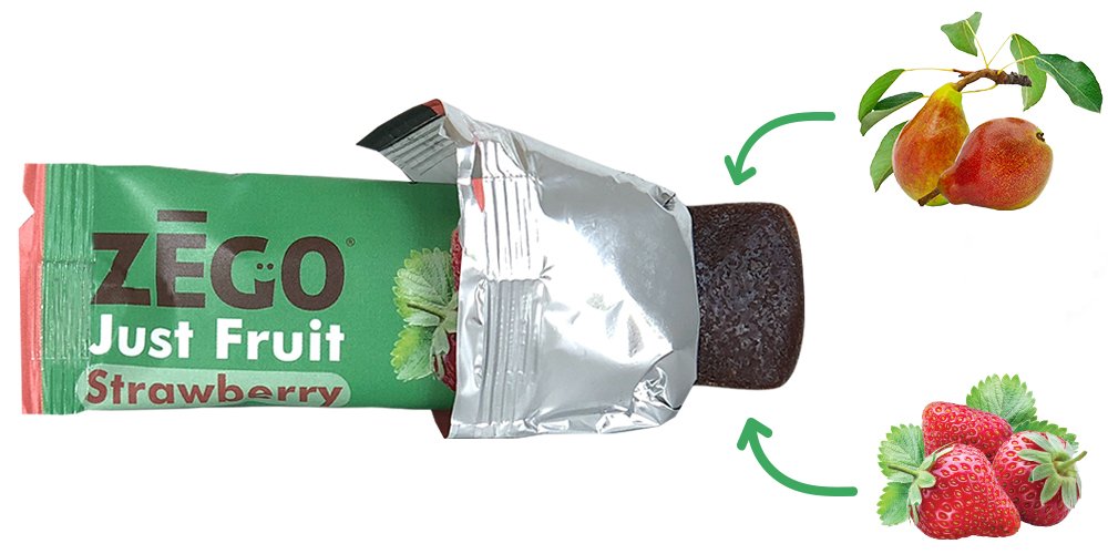 ZEGO Just Fruit Bars, Strawberry [Non GMO, Vegan, Gluten Free] (Pack of 12)