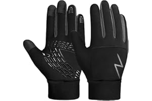 YukiniYa Kids Gloves Winter Boys Girls Gloves Warm Touchscreen Water Repellent Anti-Slip with Reflective Stripe for Children Teen 2-18 Years