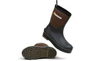 GIEESHIELD Mid-Calf Waterproof Insulated Rubber Boots with Steel Shank, 6mm Neoprene Rubber Boots for Men and Women, Ideal for Hunting, Farming, Gardening, and Fishing