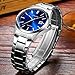 SONGDU Men's Date Stainless Steel Waterproof Quartz Business Casual Wrist Watch Blue Dial