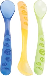 Nuby ID5377 - Breilöffel lang, 3-er Pack, Farblich sortiert
