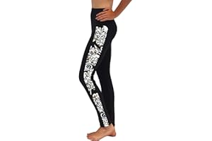 Private Island Women UPF 50+ Side Pockets Long Leggings Pants Swim Beach Swimsuit Rash Guard Bathing Bottom (RLLP-RMLPP)