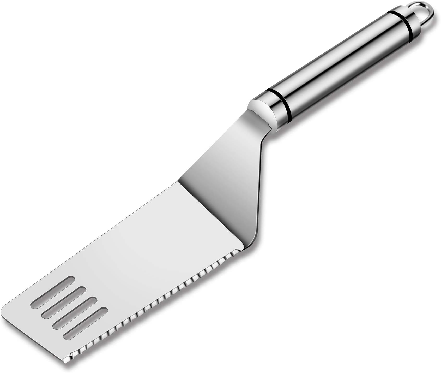 NPYPQ Cake Server, Stainless Steel Pie Server Pizza Spatula Cutter Knife with Fine Serrated Edge