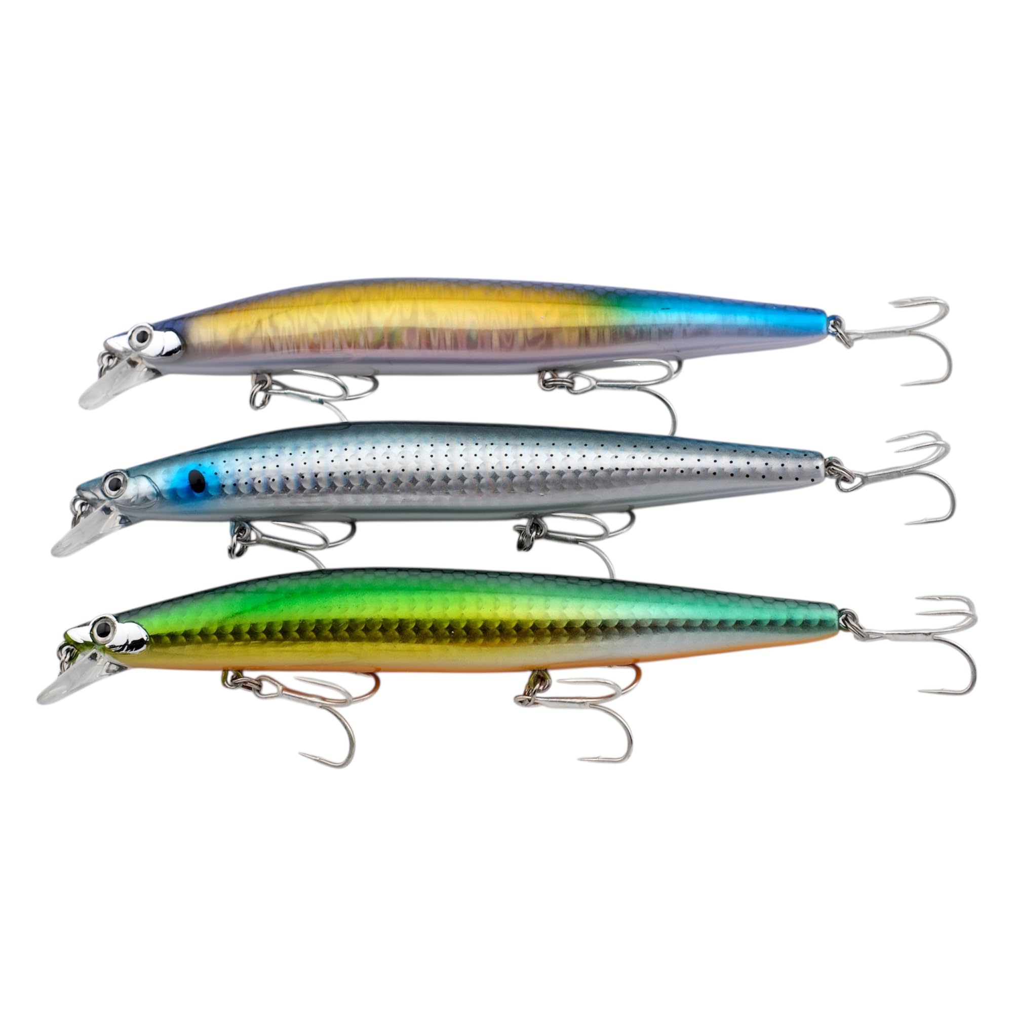 momolures Bass Lures Silent Minnow 140F 25g Silent Assassin Style sea fishing lure seabass (3 Pieces Assort #02)