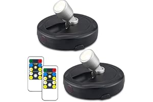 HEAGEERO Wireless Spot Lights,Remote Control Accent Lighting,Battery Picture Lights,Stick Puck Light,Rotatable Display Spotlights for Art Closet Wall(B+SL)