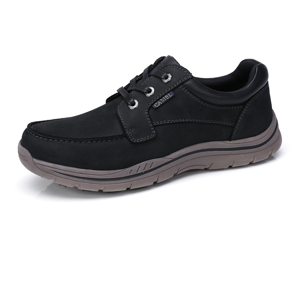 Camel Mens Casual Leather Fashion Sneakers Business Wide Lightweight Lace-up Oxford Shoes for Walking Athletic