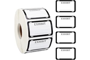BLSUREFYX 1200 PCS Legal Exhibit Sticker Labels 1.7 x 1 Inch Plaintiff Exhibit Stickers Self-Adhesive Roll up Exhibit Stickers for Courts Offices Legal Documents and Crime Scene Use White