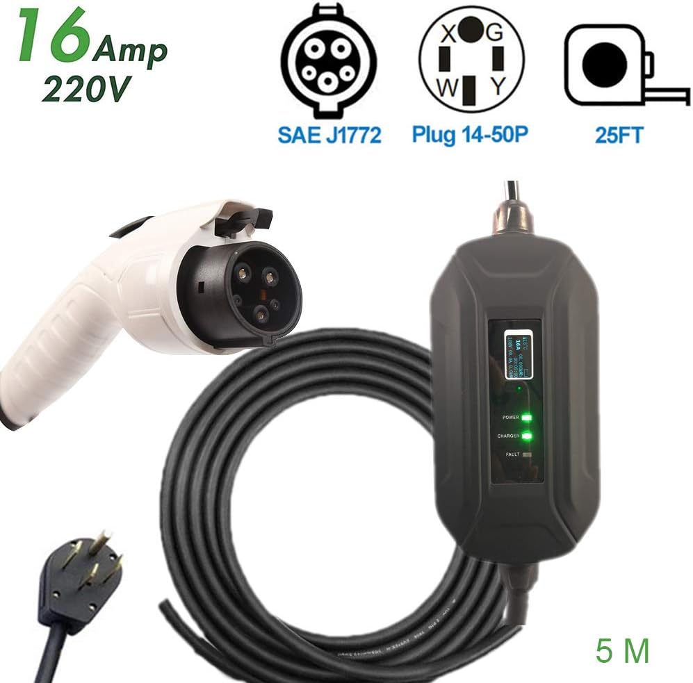Amazon Co Jp 16 Amp Ev充電器レベル2 2 V 240 Vアップグレードされたポータブルev充電ケーブルステーション すべてのev車と互換性のある電気自動車充電器16フィートの長さ スポーツ アウトドア Amazon Co Jp 16 Amp Ev充電器レベル2 2 V 240 Vアップグレードされたポータブルev充電ケーブルステーション すべてのev車と互換性のある電気自動車充電器16フィートの長さ スポーツ アウトドア