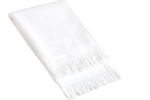 The Holy South 6 Pack - Hemmed Fringed Reversible Fingertip Terry Towel (Size 11" W x 18" L), Cotton (White) Promotional Priced