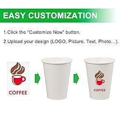ECOEXTRA Custom Paper Cups, Personalized Disposable