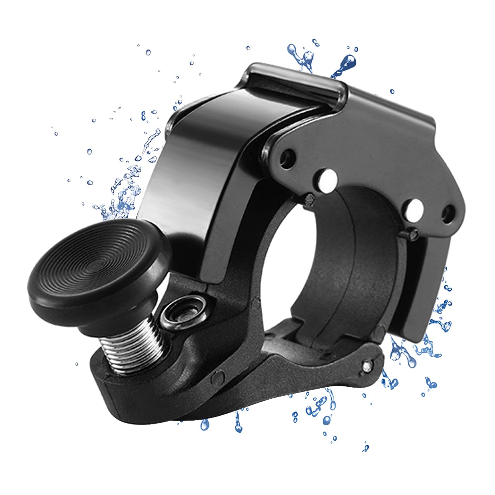 IOSPKKIO® Bicycle Bell, Aluminum Alloy & PP, Black, Modern Style, 22-24mm Handlebar Mount, Perfect for Cycling Enthusiasts