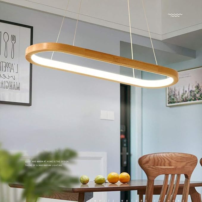 LED Pendelleuchten Schlafzimmer Lampe Holz Bürobeleuchtung