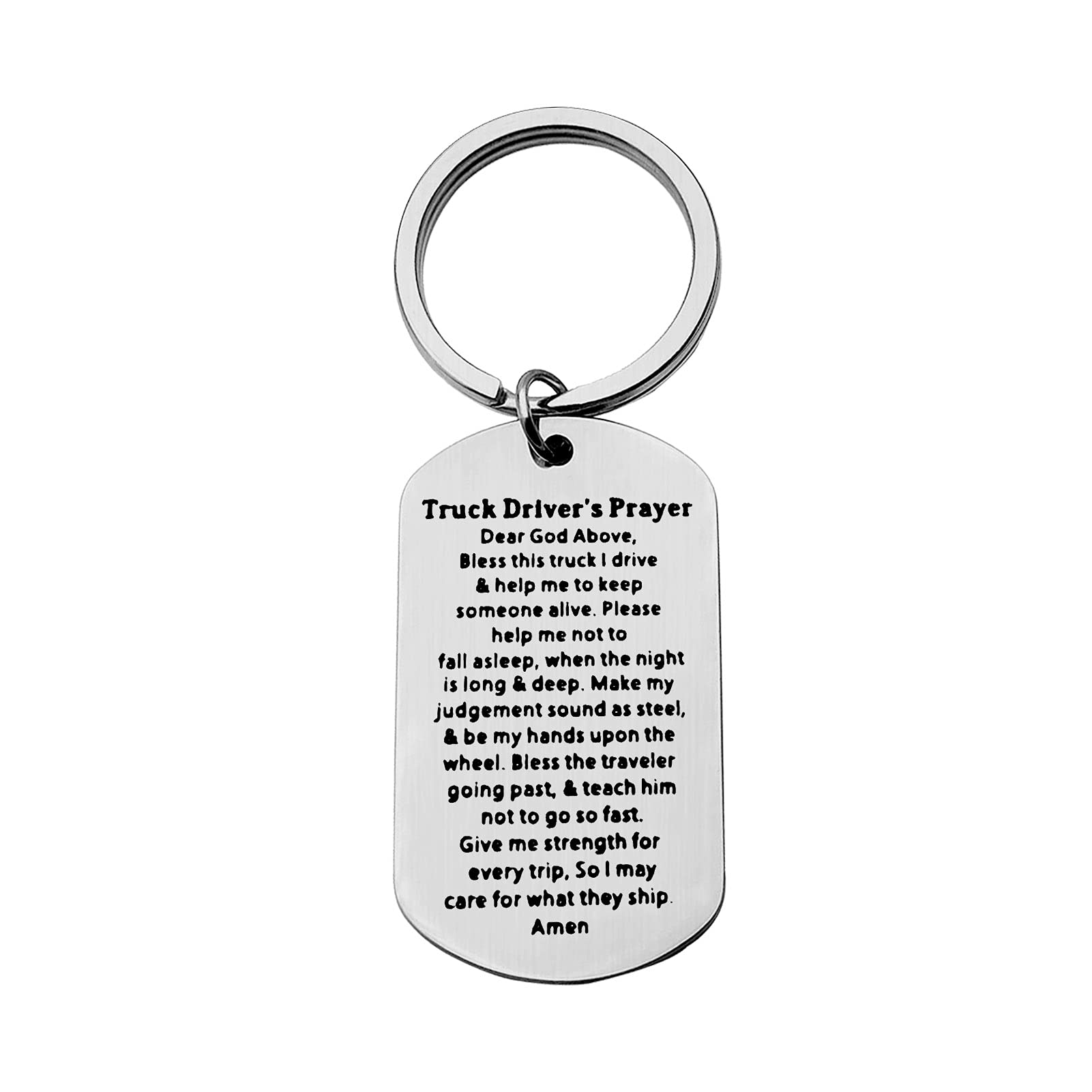 Baixian Truck Driver Key Ring for Truck Driver's Prayer Gifts Trucker Gifts for Truck Drivers Men Dad Husband Boyfriend Birthday Christmas Gifts Long Distance Relationship Gifts Trucker Prayer Gifts