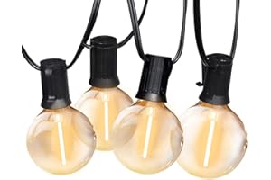 SUNTHIN Globe Outdoor String Lights, 27FT Patio Lights with 14 G40 Shatterproof LED Bulbs(1 Spare), Waterproof Hanging Lights String for Outside Backyard, Porch, Deck, Party, Garden