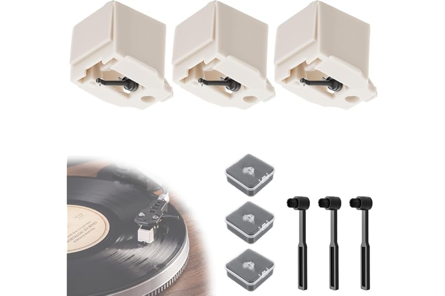 2-Pack ATN3600L Stylus Compatible with Audio-Technica AT-LP60X, Premium Diamond Tip Turntable Needle Compatible with AT3600L, AT-LP60, AT-LP60XBT, AT-LP2D, AT-PL300, Includes 2 Cleaning Brushes