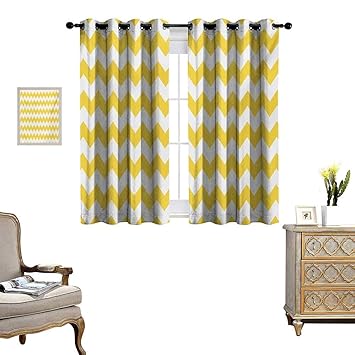 Amazon Com Yellow Chevron Blackout Window Curtain Old Fashioned