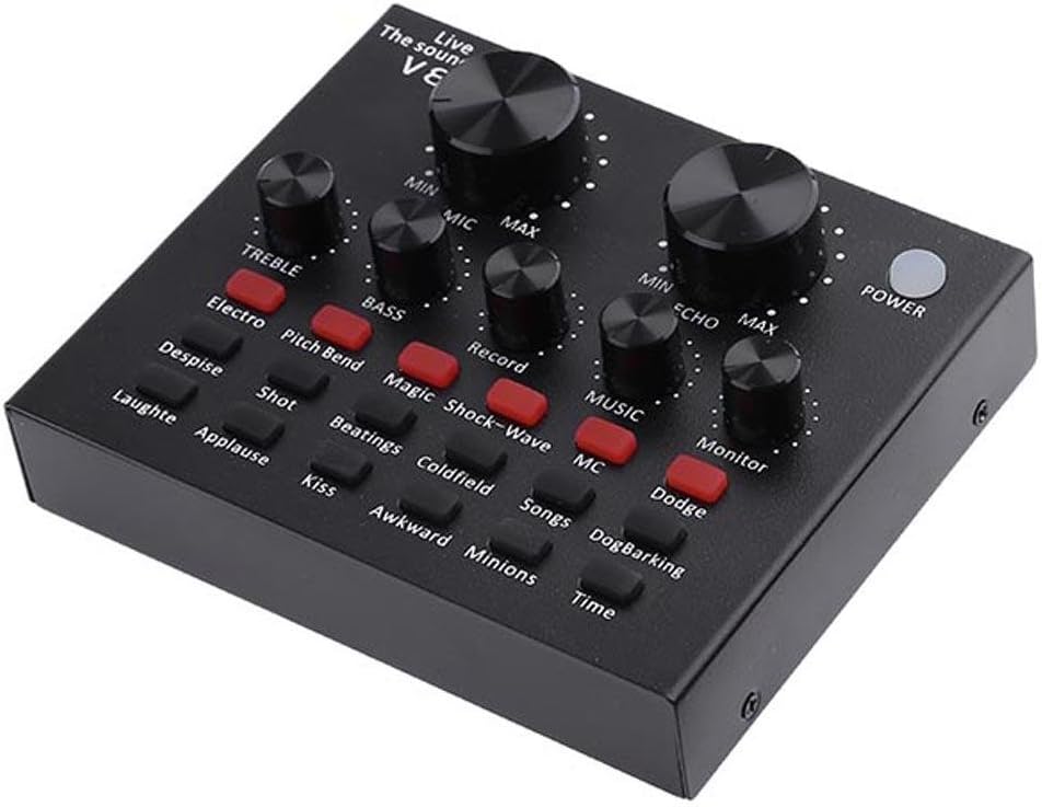 V8 Audio USB Headset Microphone Webcast Live Sound Card for Phone Computer